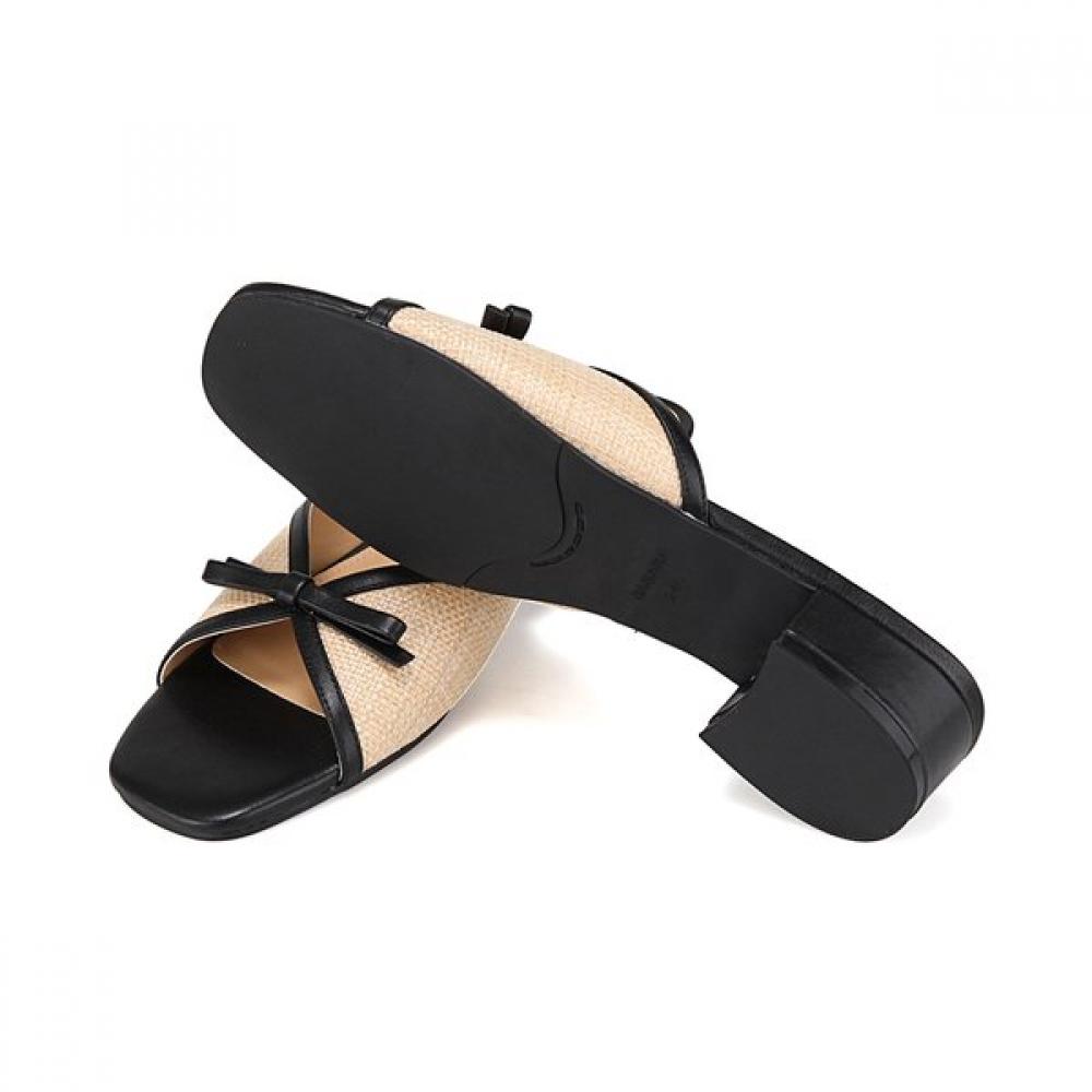 Barbara Women Rafia Fabric Casual Mule Sandals 3cm 2 Colors Bbj308