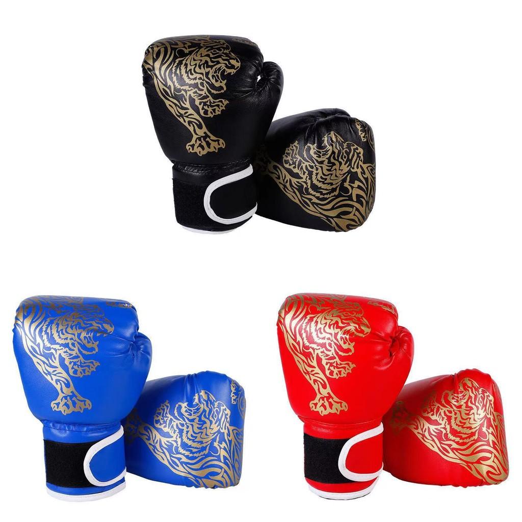 Tiger Flame Print Childrens Boxing Gloves Pu Material For Kids And Teens With Impact Protection For Training