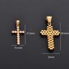 Christian Stainless Steel Cross Pendant Necklace for Women Men Gold Charms for Chain Choker Prayer Metal Jewelry Accessory