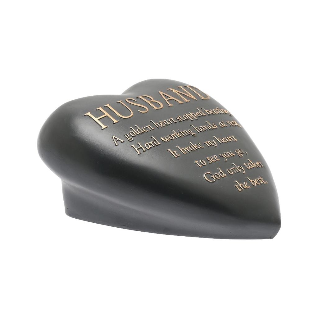 Thoughts Of You Graveside Dark Grey Heart Plaque - Husband