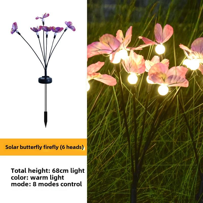 Solar LED Butterfly Firefly Light Outdoor Simulation Butterfly Lawn Lamp Garden Waterproof Landscape For Home Christmas Decor