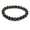 8mm Natürlicher Schwarzer Onyx OM Edelstein Perlen Armband 7.5" Runde OM Perlen Schmuck Geschenk Für Sie/Ihn RBB-20