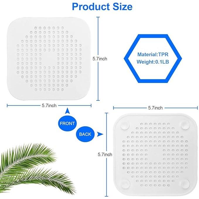 SHEFEITE 4-Pack Hair Catcher Drain Protector, Bathroom Sink Stopper, Gray/White, Anti-Clogging