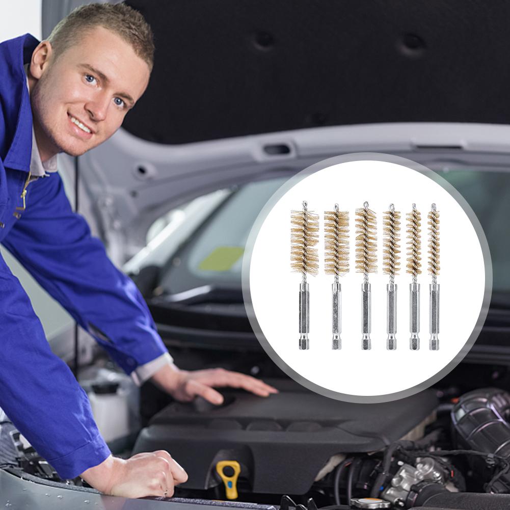 6/8/10/12 Pcs 8mm-19mm Wire Brush Copper Tube Pipe Cleaner 3.9 Inch Long Wire Pipe Cleaning Brush for Power Drill Impact Driver