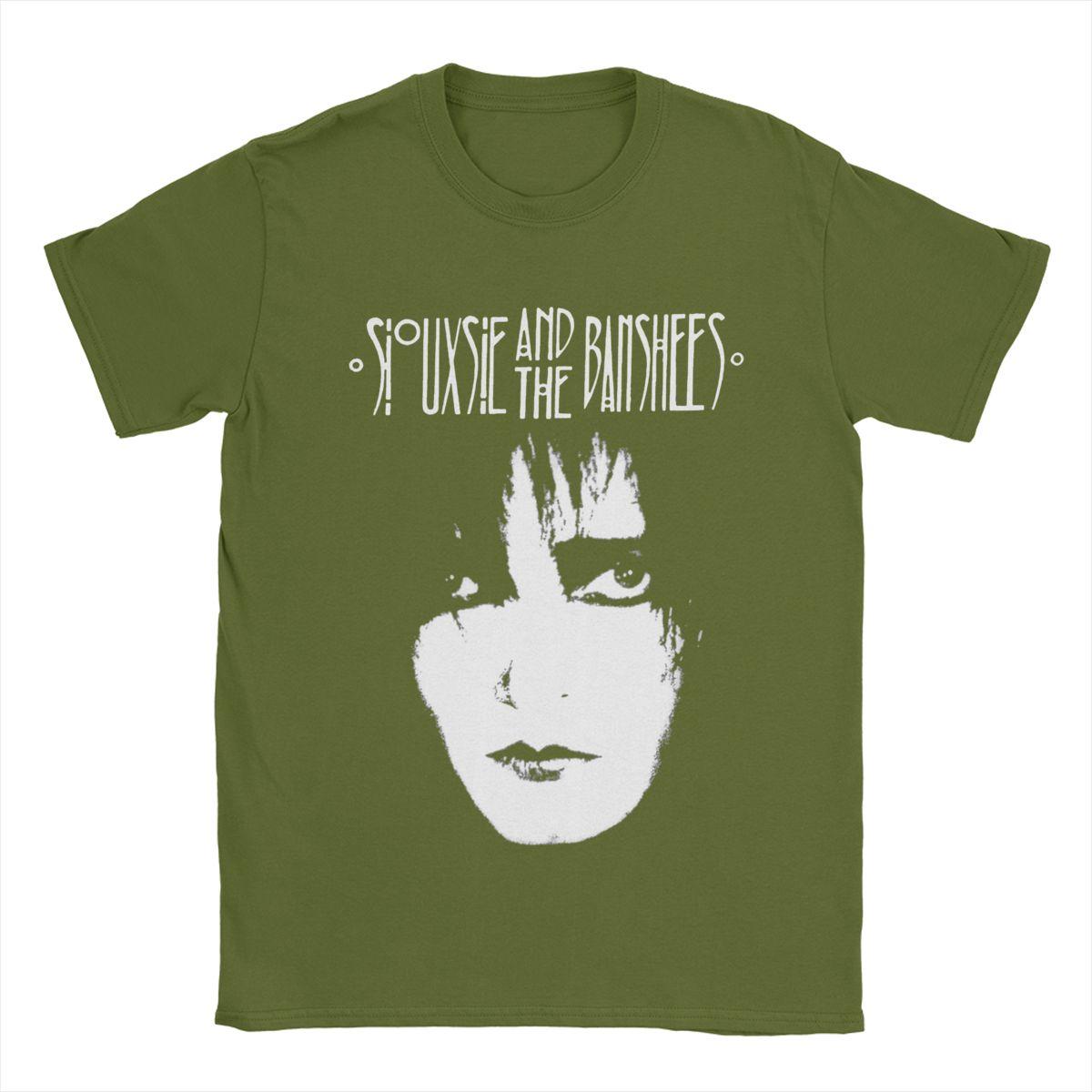 

Чоловічі футболки Siouxsie And The Banshees Футболки Siouxsie Sioux З чистої бавовни Топи Новинка Футболки з коротким рукавом та круглим вирізом Літні футболки S армія зелений колір