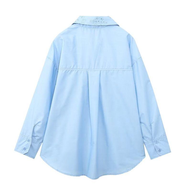 Spring New Arrival Women's Clothing Stylish Loose Cut Out Embroidery