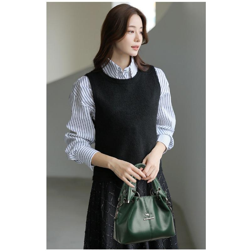 Bolsa Balde Feminina em Couro Texturizado Alça Ajustável Bolsa de Mão Feminina Elegante Bolsa de Ombro