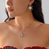 Zinc Zinc Zinc Alloy Christmas Jewelry Set Rhinestone Snowflake Necklace Xmas Dangle Earrings  Party