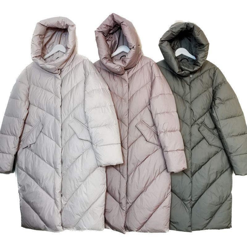 Exported to Russia Hooded down Cotton Cold Protective Clothing Female Pure Color Minimalist Fashion Thickened Cotton Padded Coat Northeast Winter