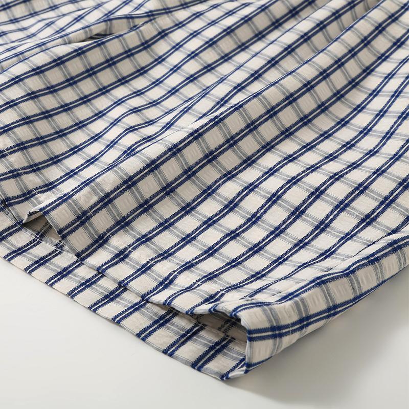 Men's Plaid Casual Shorts, Elastic Waist Drawstring Summer Lightweight Beach Shorts (M-5XL)