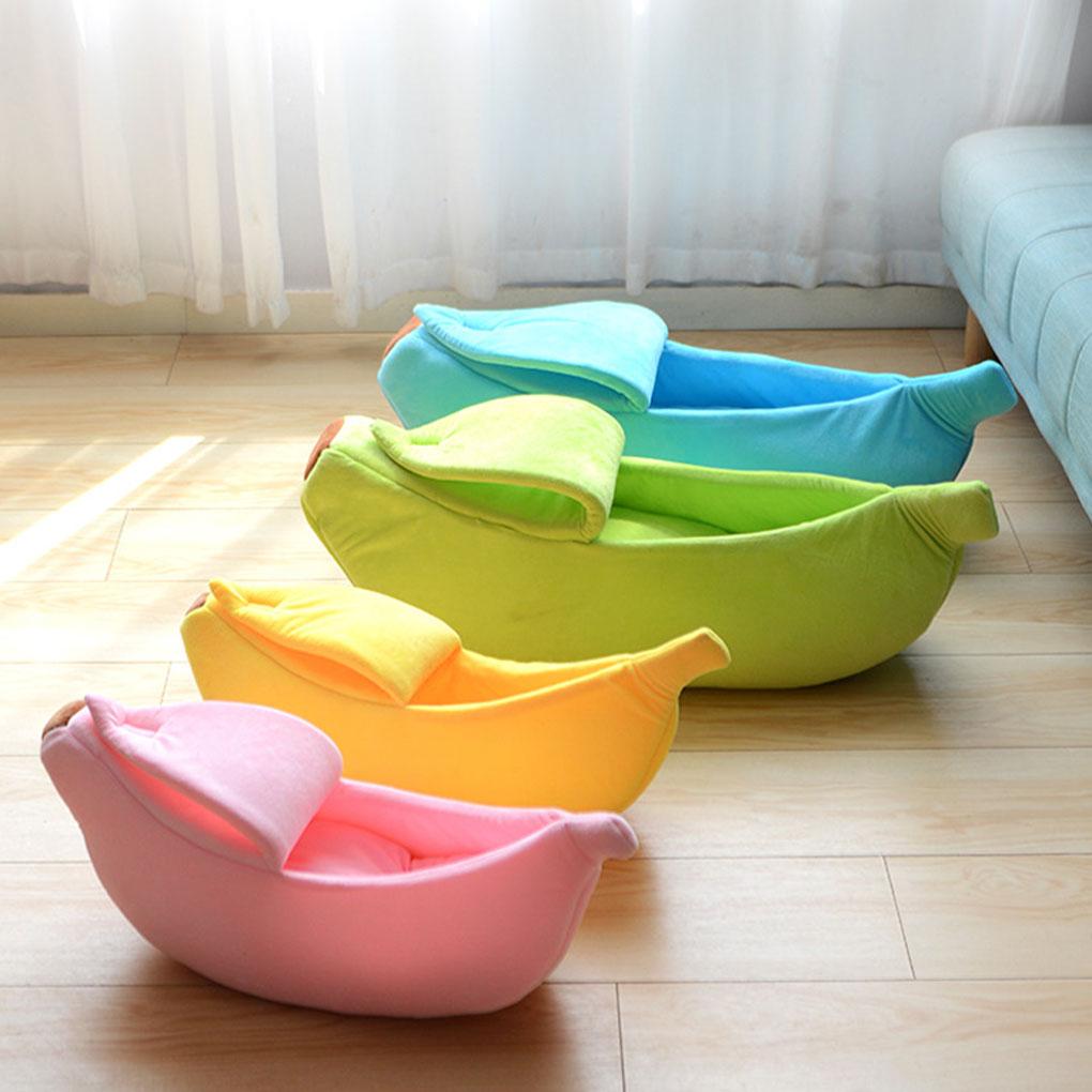 Cloth Banana Shape Pet Cat Bed House Fun And Cozy Hideout For Feline Friend Durable Fabric