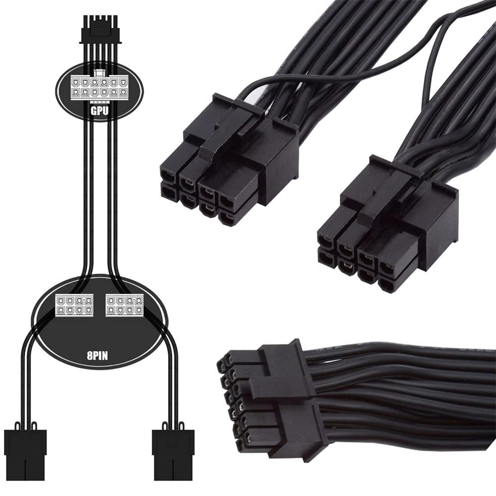 Cablecc 12VHPWR Power Modular Cable for Dual ATX 8Pin 3080 3090TI PSU 16Pin Graphics Card ATX3.0 PCI-E 5.0 12+4P