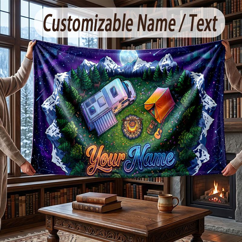 Coperta Cosmica a Tema Spaziale con Nome Personalizzato Testo Coperta Personalizzata Morbida Accogliente per Casa Divano Letto