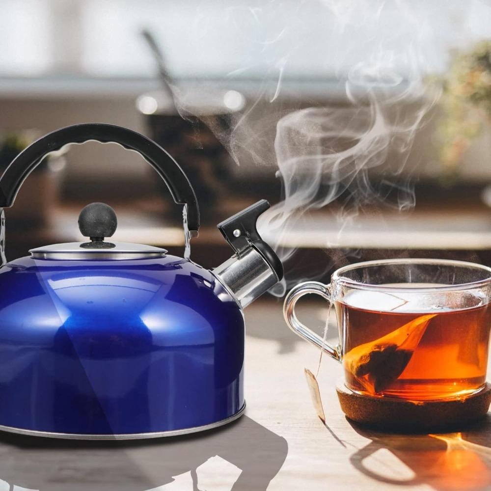 3Liters1Pcs Stainless Steel Tea Kettle Stove Whistling Kettle Suitable ForTravel Hiking Cooking Tea Kettle with Ergonomic Handle