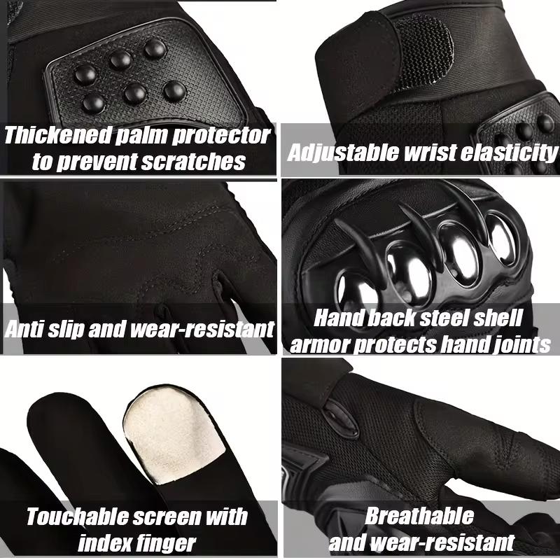 Motorcycle Gloves Anti Slip Breathable Full Finger Off Road Gloves Steel Safety Outdoor Sports Protection Riding Accessories
