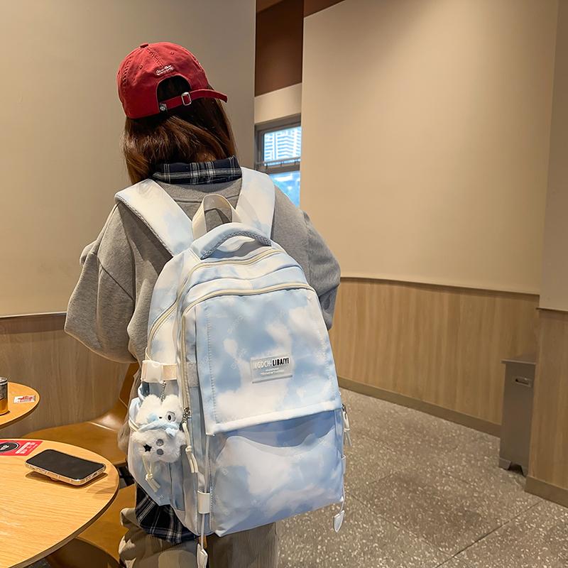Women's Large Capacity Backpack Computer Travel Backpack Lightweight Senior High School Student Schoolbag