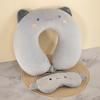 Support U-shaped Pillow Comfortable Neck Support Pillow Cartoon Animals Eye Mask  Office Nap