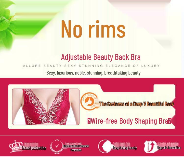 Plus Size Wireless Lace Push-Up Bra Vest with Adjustable Side Gathering