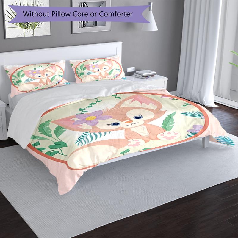 Fox Garden Design Bed Bedding Set 1 Duvet Cover + 2 Pillowcases Soft Breathable Household Bed Linens