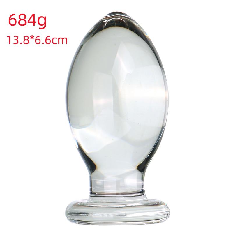 VaHppy Glass Anal Plugs Large 780g Diameter 7cm Duck Egg Style Sex Toys Masturbator Extension Training Lesbian Gay SM  Sex