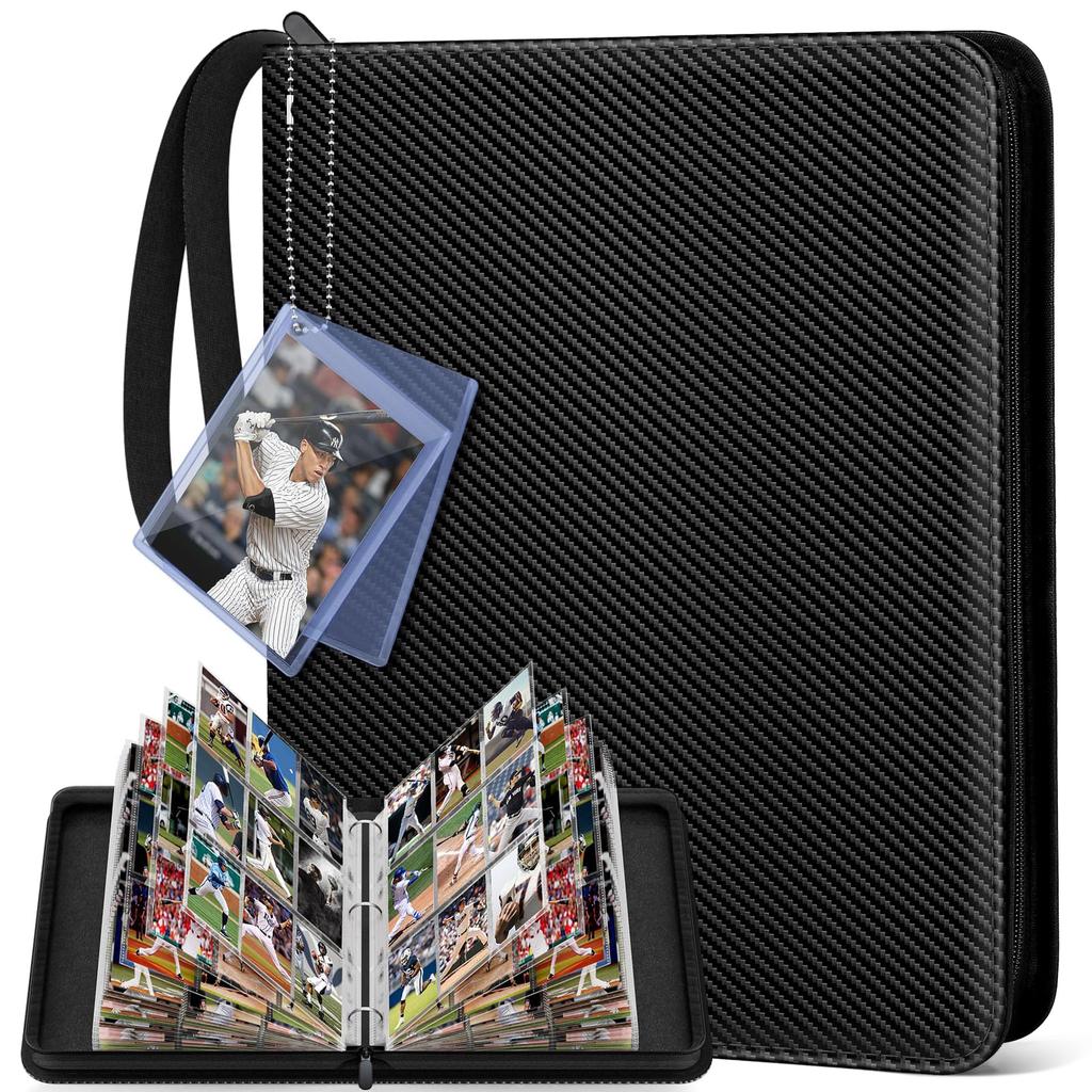 Nami Kartenalbum Sammelkartenalbum Trading Tradingkartenalbum Kartenalbum mit Kartendisplay 9 900 Doppelseitige Tasche Sportkarte Transparentes PP-Material PU-Hülle