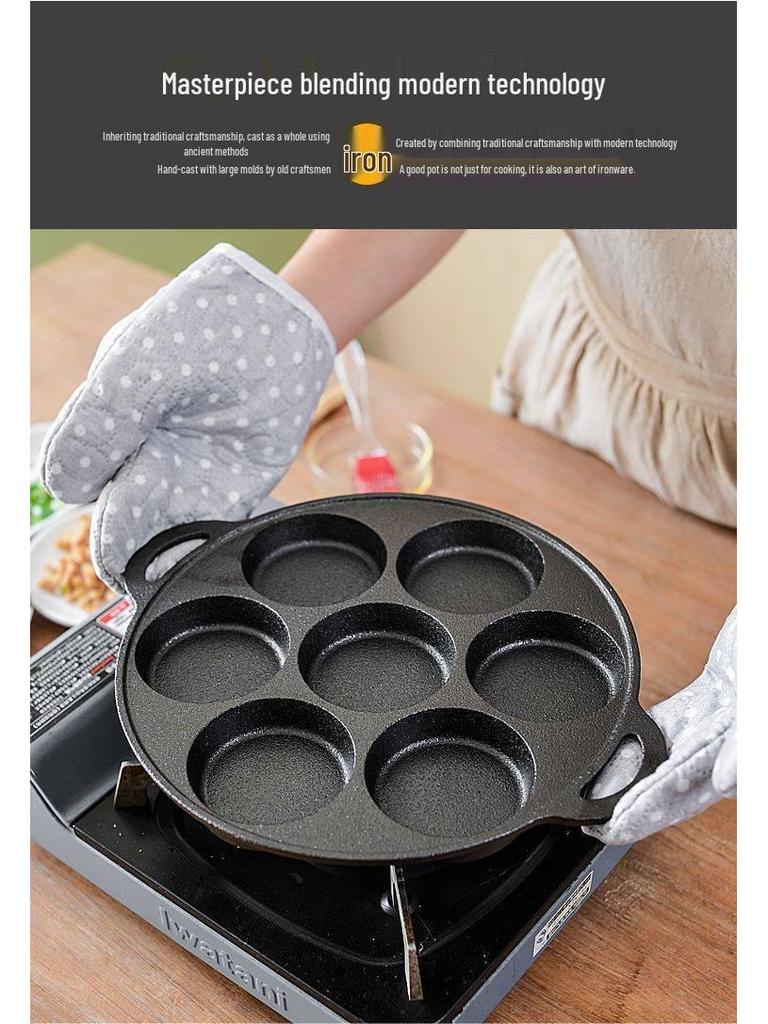 Non-Stick Cast Iron Egg Burger Mold & Dumpling Pan