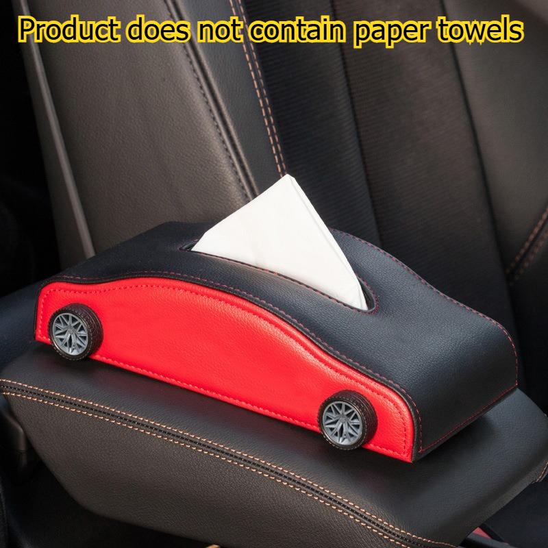 1pcs Car Tissue Box Creative In-Car Paper Towel Holder Auto Decorative Tissue Storage Box Stylish Car Interior Organizer