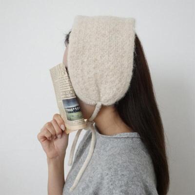 Women's Wool Knit Earmuff Round Lovely Hat
