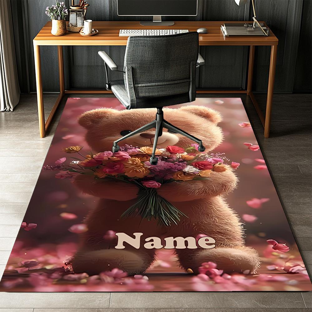 Custom Name Love Printed Carpet,Rug for Office Chair Living Room Bedroom Kitchen Room Decor Gifts.