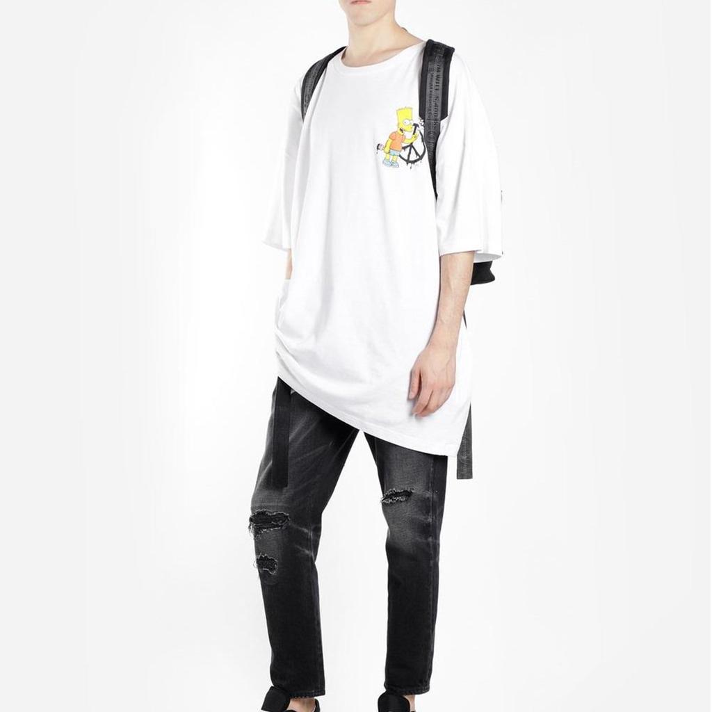 Off Bart Peace Oversized T Shirt OMAA066S191850340188