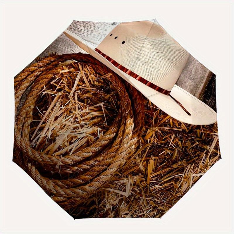

1pc cowboy hat, rope Themed High-quality Umbrella,Automatic Opening and Closing Umbrella,Multi-functional Umbrella G0811161