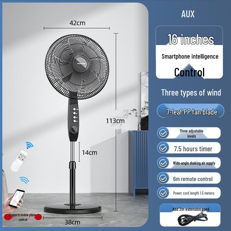 Remote Controlled Quiet Oscillating Floor Fan for Home or Office