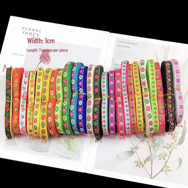 1cm Ethnic Embroidery Lace Trim for Dance Costume and Clothing Accessories