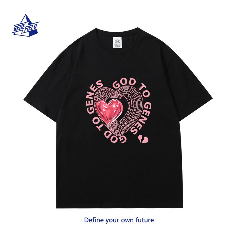 

GTG original design dream heart love T-shirt men s trend hip-hop loose cotton top couple short-sleeved half-sleeved T-shirt S разноцветный