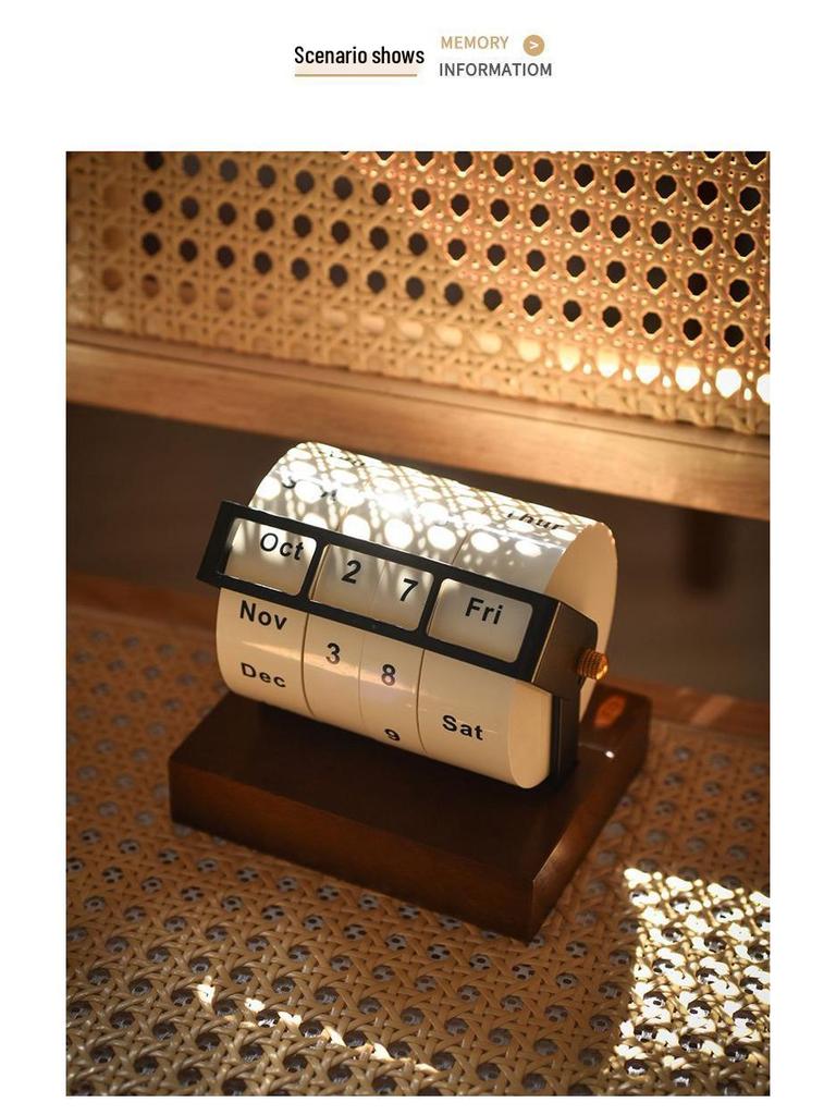 Vintage otočný věčný kalendář Stolní ozdoba