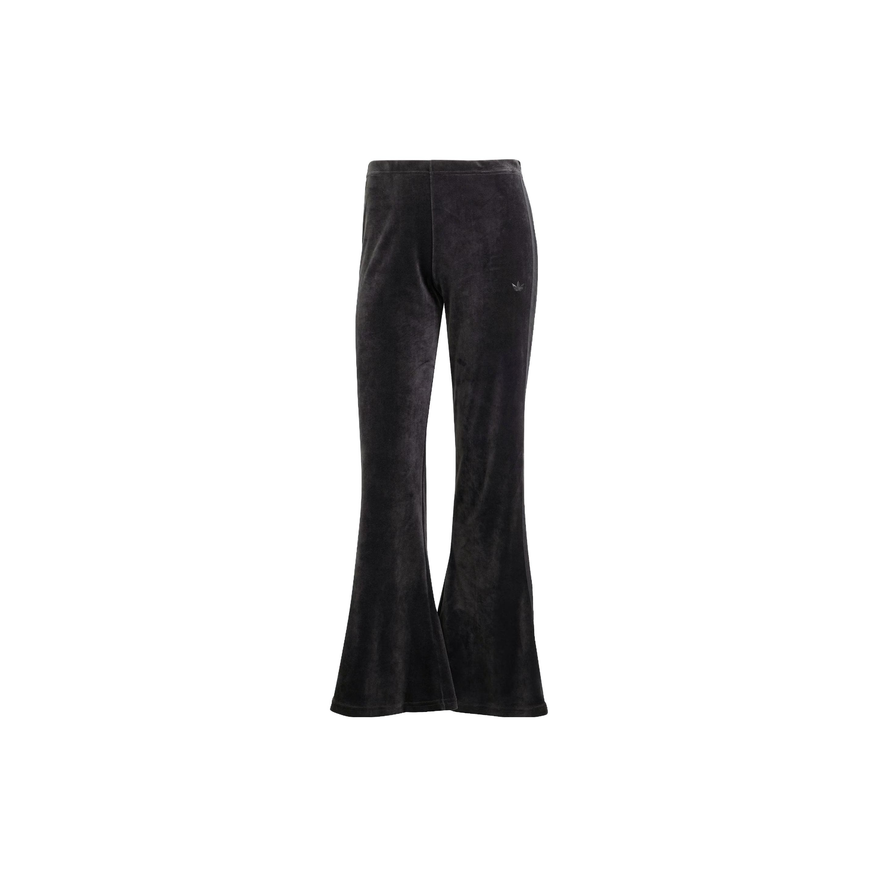 Adidas Originals Crushed Velvet Flared Pants Women Black IT9661 L