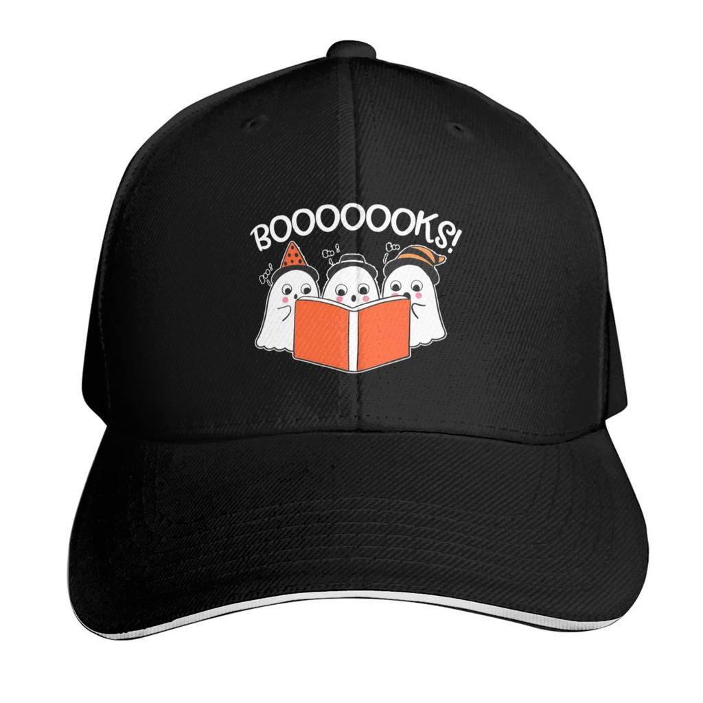 Booooks Halloween Ghost Reading Books Cap Fashion Casual Baseball Caps Adjustable Hat Hip Hop Summer Unisex Baseball Hats