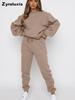 Women's Fall Winter Casual Solid Color Fleece Lined Long Sleeve Pants