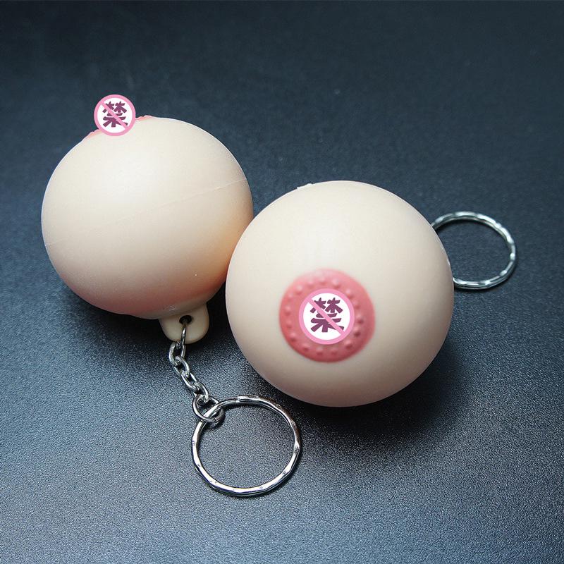 Erotic Decompression Toys: Water-Filled Breasts & Small Beautiful Buttocks Keychains