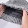 Loogdeel Unisex Winter Knitted Cap Windproof Velvet Warm Ear Protection Padded Wool Hat for Outdoor