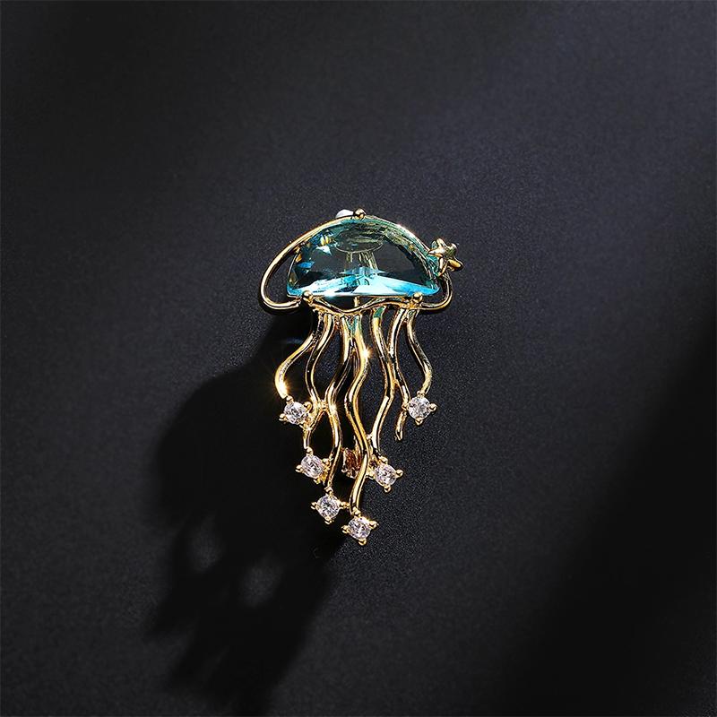 Cute Jellyfish Brooch Fashion Elegant Sweater Cardigan Corsage Jewelry For Women