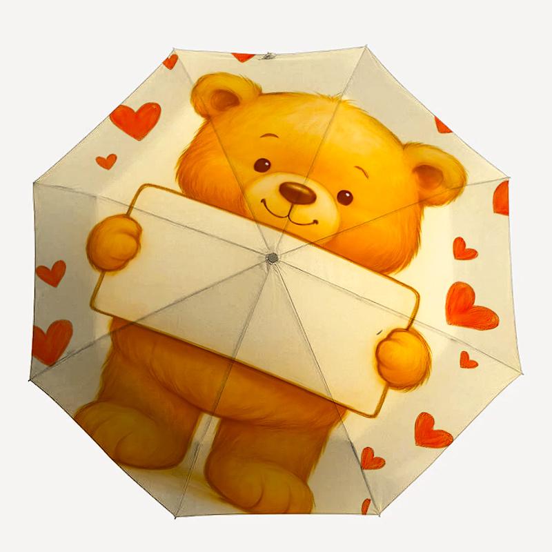 

1pc Teddy Bear LoveAutomatic Open/close Umbrella, 8-Rib sturdy structure, Portable Travel Umbrella, Parties, Everyday Usec65