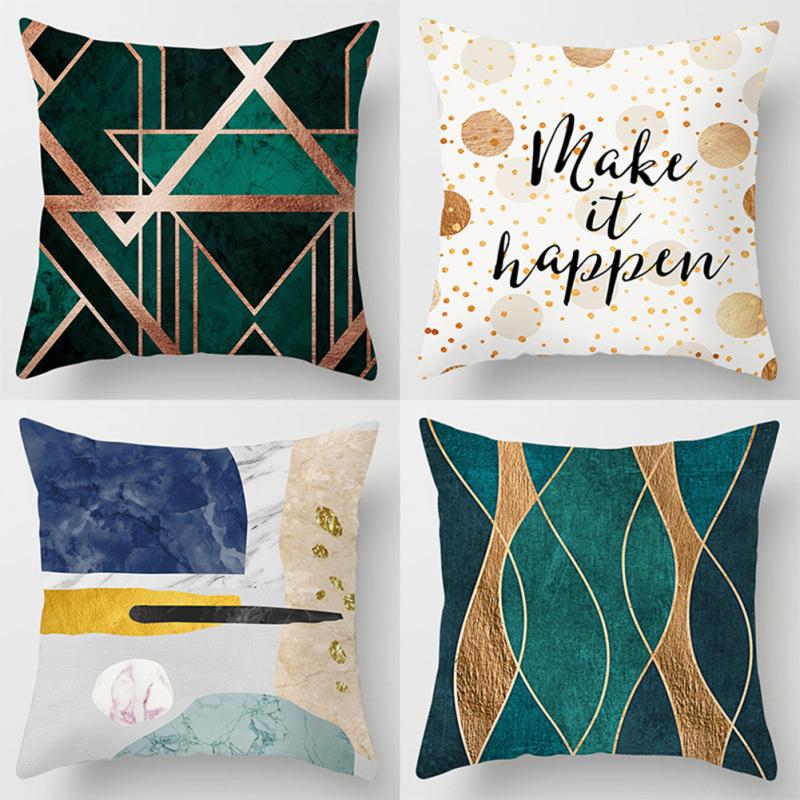 Pillowcase Modern Geometric Style Colored Pattern Square Sofa Cushion Cover 45x45cm
