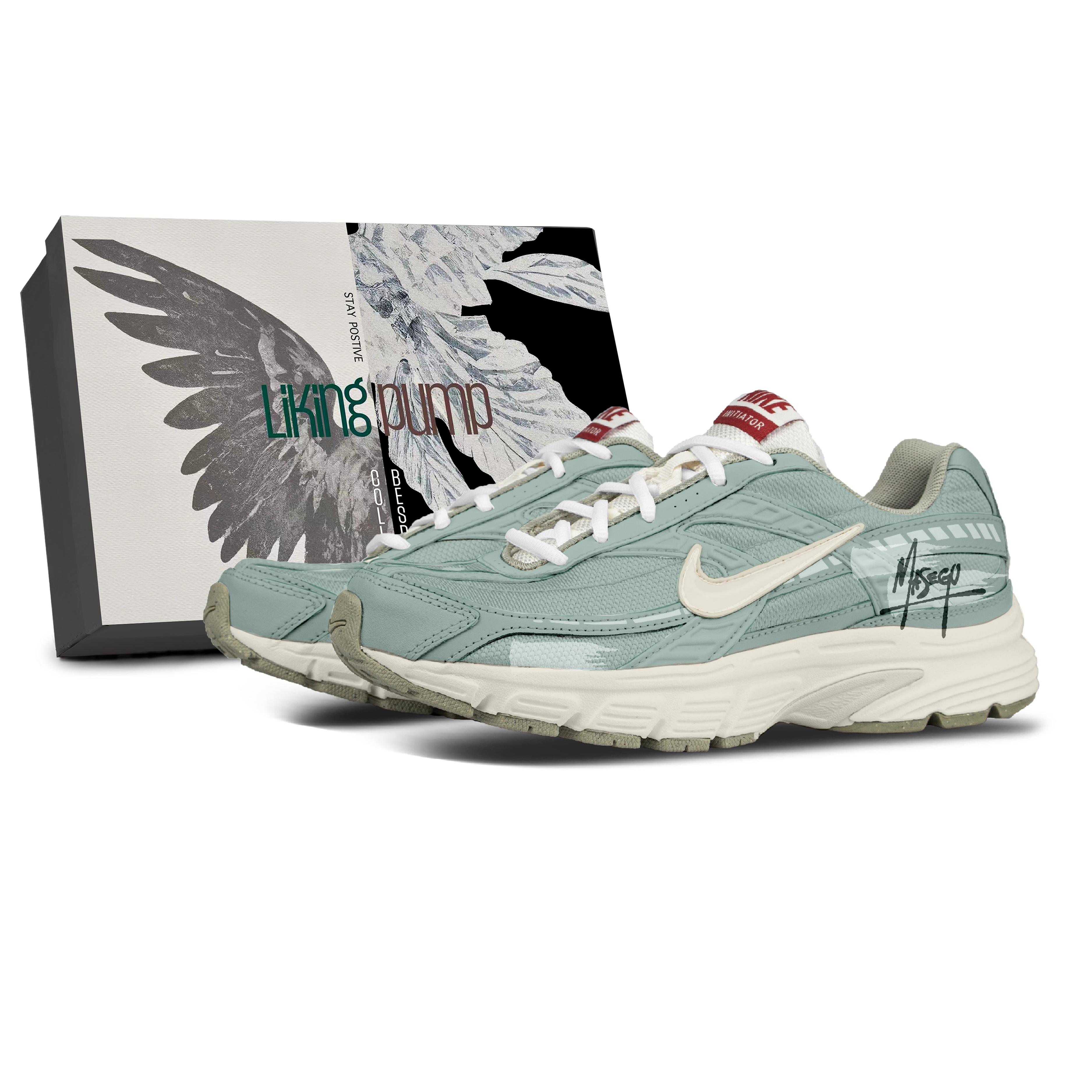 

Nike Initiator Mesh Cushioning Slip Resistant Breathable Low top Casual Training Sprint Running Shoes Men s Cyan IB4595-001(Team2460-Box) 42