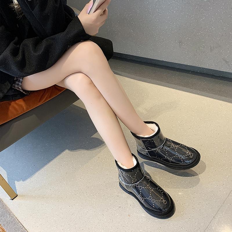 Print Flats Ankle Boots Winter Short Plush Warm Women Shoes 2025 New Luxury Goth Gladiator Boots Trend Cozy Snow Botas Mujer