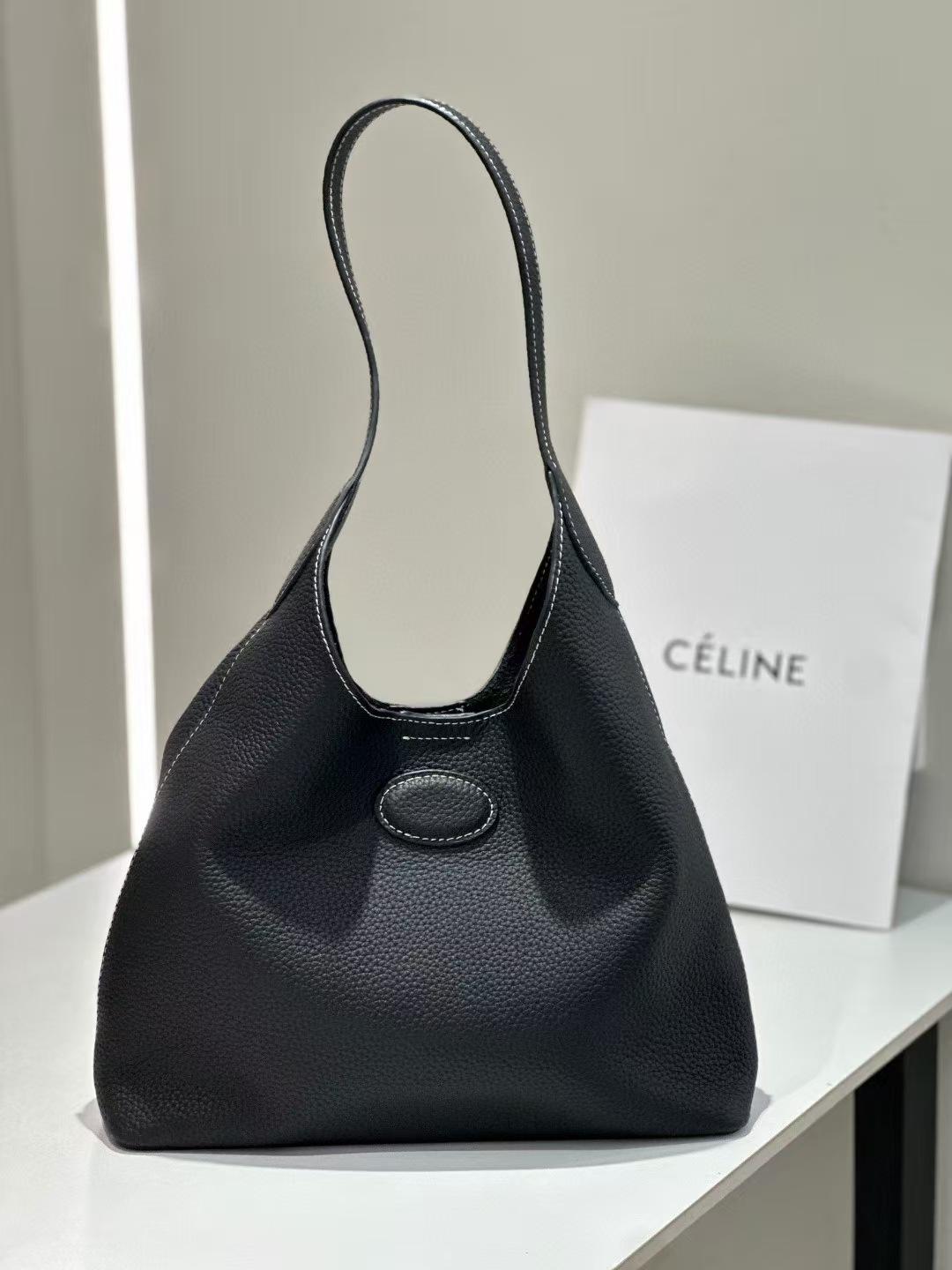

First-layer Cowhide Bucket Bag Large-capacity Commuting Tote Genuine Leather Women s Casual Lazy Hobo Underarm Cross-body Length: 29X9X30cm