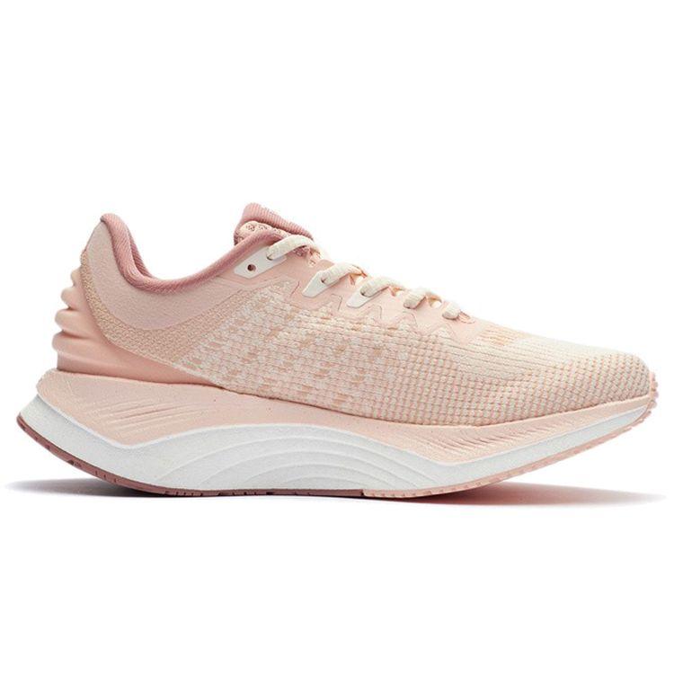 Li Ning Yue Ying Stoßdämpfende Rutschfeste Abriebfeste Low-Top Laufschuhe Damen Sneaker Pink Weiß ARHR146-4