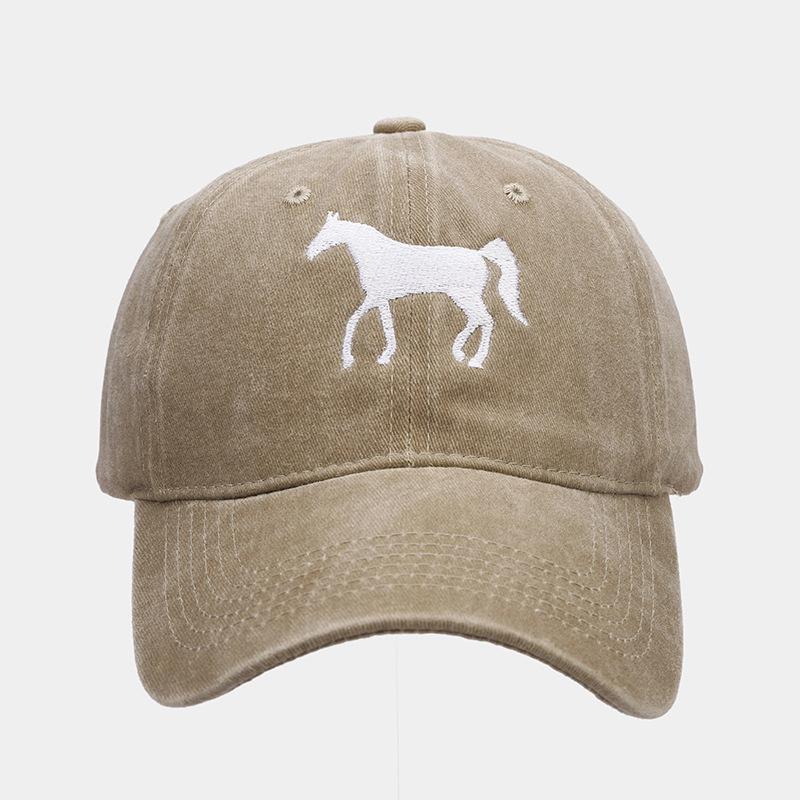 New Horse Embroidered Baseball Cap Women's Tide Casual Versatile Cap Men's Outdoor Sports Sun Hat