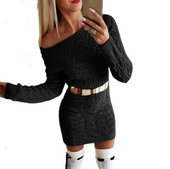 

Флуоресцентное платье-свитер с кабельным узором, открытыми плечами и приталенным силуэтом Small