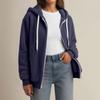 Damenmode Nähen Lose Hoodies Langarm Plüsch Reißverschluss Mantel